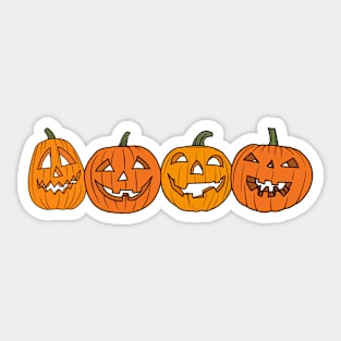 Jack-o-Lantern Carved Pumpkins Halloween Sticker